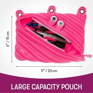•Too Cool For School• Pink Girly Monster Pencil Case - New